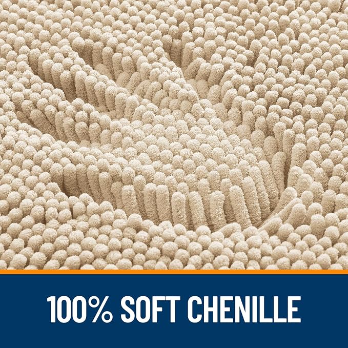 OLANLY Bathroom Rugs 32x20, Extra Soft Absorbent Chenille Bath Rugs, Rubber - Image 3