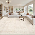 10x12 Area Rugs for Living Room: Vintage Boho Neutral Washable Rug Indoor Soft by Luxturiy