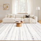Nakagishi 9x13 Area Rugs Living Room: Washable Boho Large Neutral Soft - Image 4