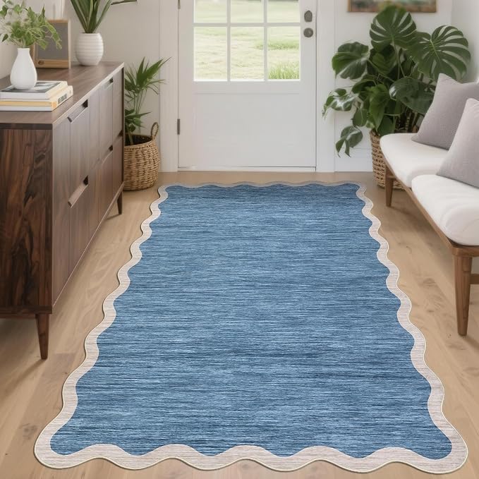 GarveeHome Scalloped Area Rug 4x6 Washable Rug Modern Traditional Floor Cover - Image 9