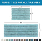 H.VERSAILTEX Bathroom Rugs Bath Mats Sets Super Absorbent Chenille Striped Bath - Image 2