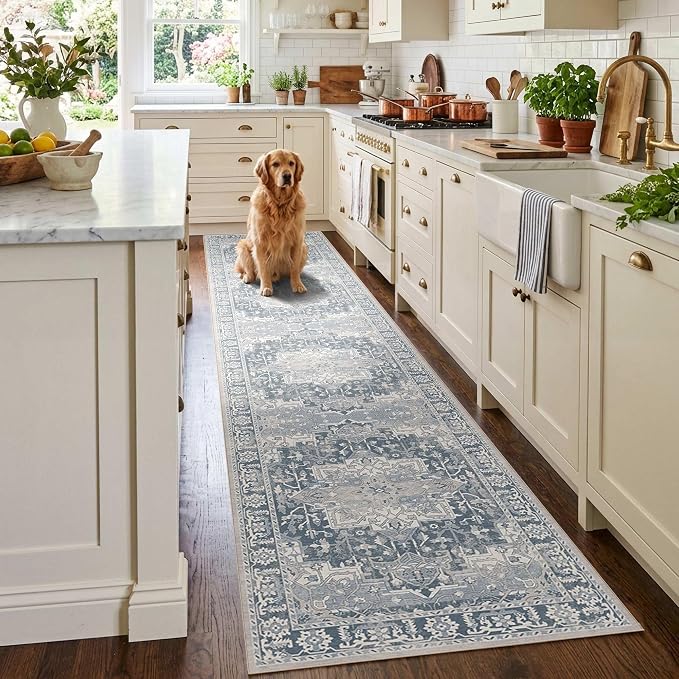 Rugxara 2x10 Runner Rug, Washable Kitchen Rugs, Non Slip Low Pile Area Rug - Image 2