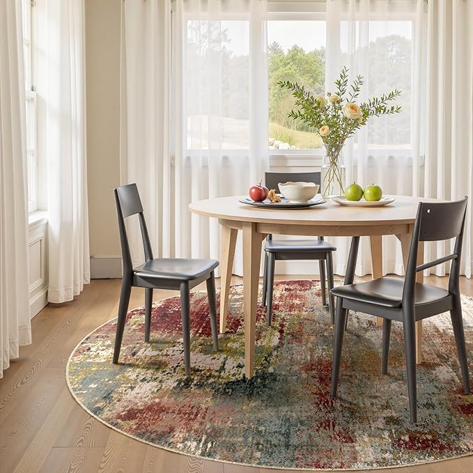 RELEANY Washable Area Rugs 8ft Non-Slip Modern Abstract Soft - Image 2