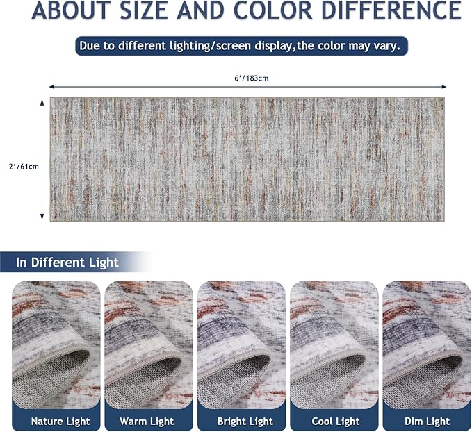Washable Runners for Hallway 2x6 Runner Rug, Ultra-Thin Kitchen Runner Rugs - Image 2