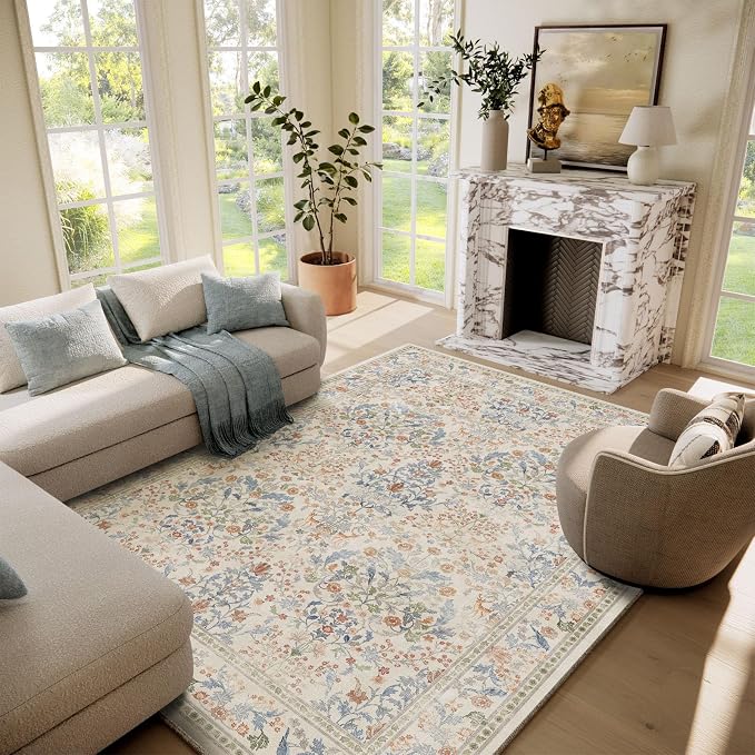 Washable Area Rugs for Living Room: 6x9 Bedroom Rug Vintage Area Rug Stain by palohom