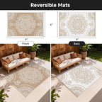Pauwer Waterproof Outdoor Rug 6x9, Reversible Plastic Straw Patio Camping Rug - Image 2
