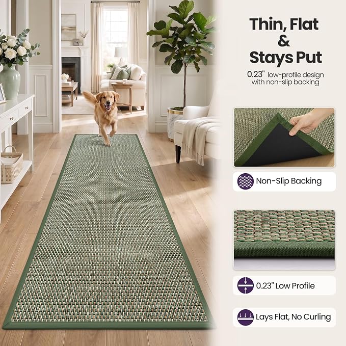 DEX Hallway Runner Rug 2'4''x12, Non Slip Rubber Backing Inside Entryway Carpet - Image 6