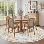 AMADA HOMEFURNISHING Round 6ft Area Rugs, Low-Profile Washable Rug - Image 3