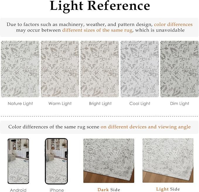 8x10 Fluffy Area Rug Grey Shag Neutral Carpet - Image 9