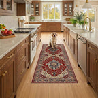 RELEANY Area Rugs Runner 2'x6' Washable Non-Slip, Floral Vintage Distress - Image 2