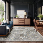 Machine Washable Rug for Living room: 8x10 Area Rugs Boho Vintage Rugs Stain - Image 7
