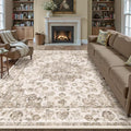 10x12 Neutral Area Rug Brown Vintage Living Room Bedroom Washable Carpet by WondRg