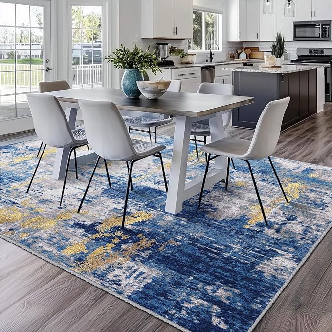 RELEANY Washable Area Rugs 8'x10' Non-Slip Modern Abstract Soft - Image 4