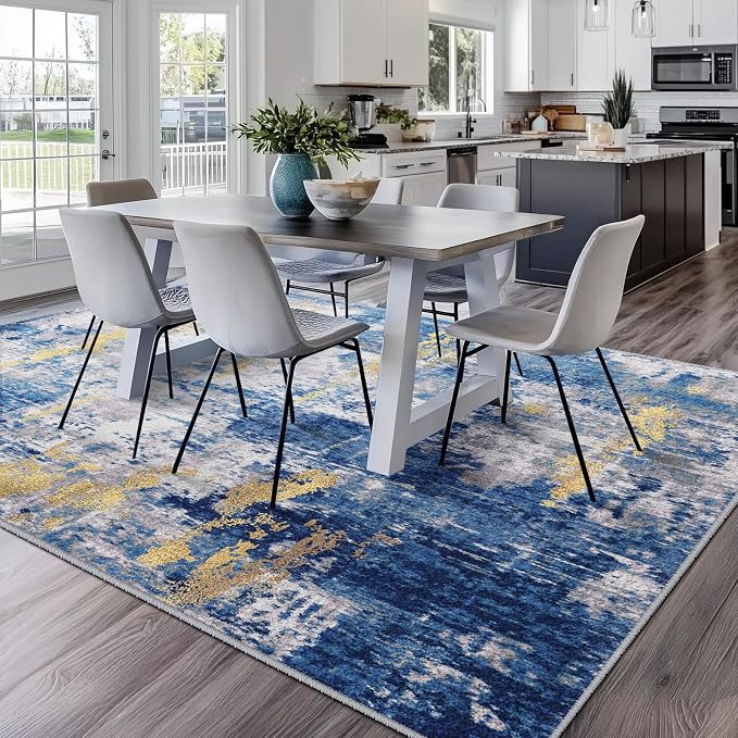 RELEANY Washable Area Rugs 5'x7' Non-Slip Modern Abstract Soft - Image 4