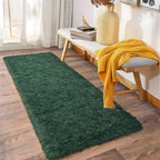Soft Runner Rugs for Bedroom Hallways, 2 Packs 2x6 Green Fluffy Shag Throw Area - Image 3