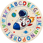 ABC Kids Alphabet Round Rug 6ft – Washable Soft Circle Nursery Rug, Non-Slip - Image 2
