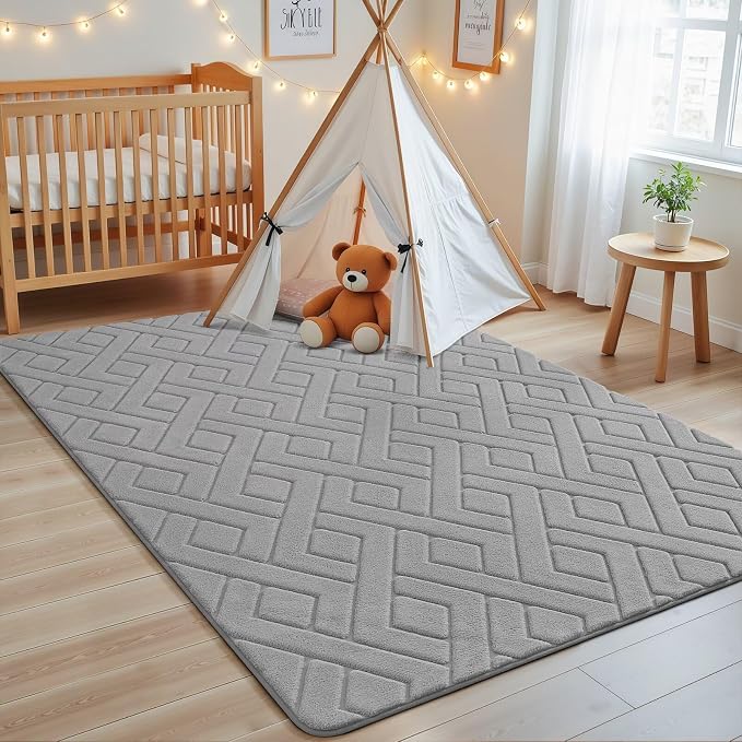 Macgace Ultra Soft Grey Area Rug by Macgace