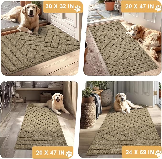 Tindbea Dog Mat for Mud Paws, Absorbs Moisture Dirt Non-Slip Washable Mud Mat - Image 6