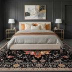RELEANY Area Rugs 8'x10' Washable Non-Slip, Floral Vintage Distress Medallion - Image 2