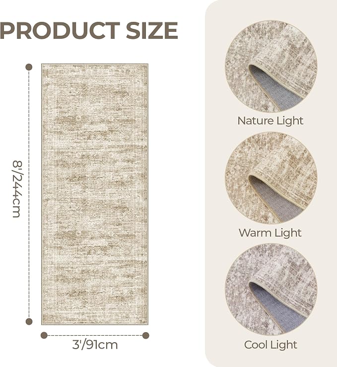 3x8 Runner Rug Non Slip Washable - Image 2
