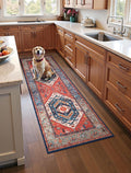 SERISSA Boho Washable Runner Rug, 2x5 Non-Slip Vintage Rust Hallway Kitchen by SERISSAHomeDecorCollection