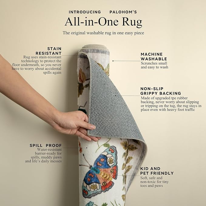 8x10 Area Rugs for Living Room: Washable Bedroom Rug Stain Resistant Non Slip - Image 4