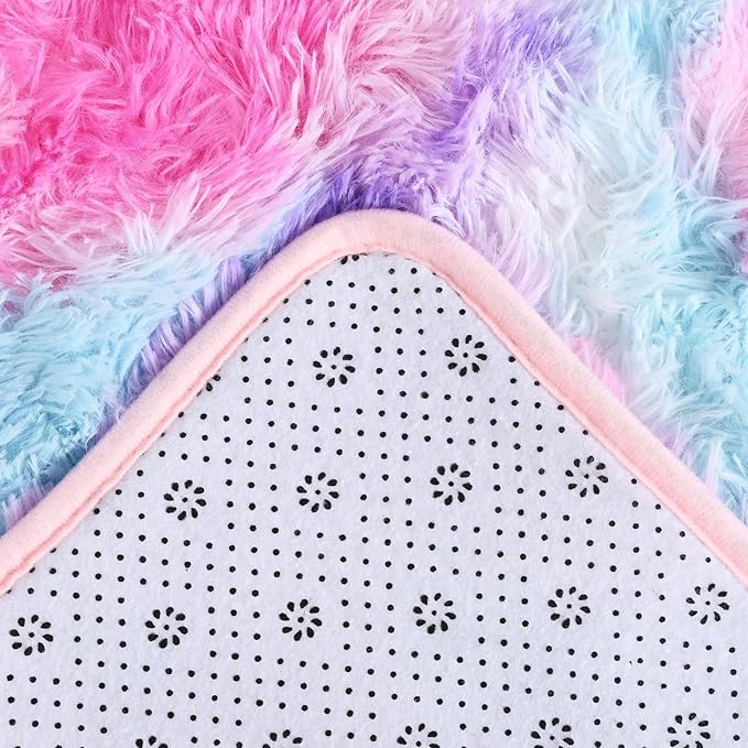 AROGAN Soft Rainbow Area Rugs for Girls Room 2x4 Feet, Fluffy Girls Bedroom Rugs - Image 6