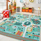 UKISS Educational Play Rug，55"x55" Traffic Road Kids Car Mat, Non-Slip Washable by Unknown