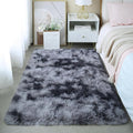KICHOWUA 3x5 Dark Grey Fluffy Shag Rug by KICHOWUA
