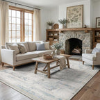DCX 6x9 Haze Blue Rug, Machine Washable Stain Resistant Distressed Vintage Rug - Image 2