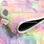 Cute Unicorn Rug for Girls Bedroom, 6x9 Plush Fluffy Princess Rainbow Area Rug - Image 5
