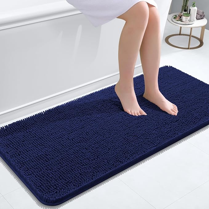 OLANLY Bathroom Runner Rugs 47x20, Soft Absorbent Chenille Bath Rugs, Rubber by OLANLY