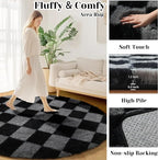 KICMOR Round Rug 4ft for Bedroom, Soft Fluffy Circle Area Rug Cute Fuzzy Shag - Image 2