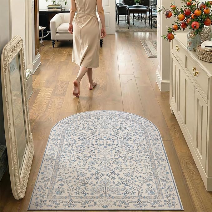 jinchan Zenith Blue Floral Area Rug - Image 6