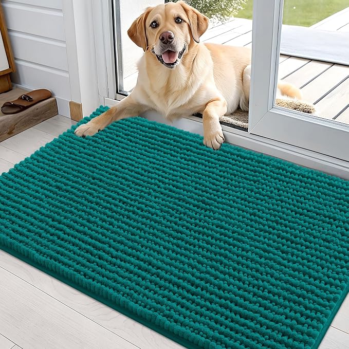 OLANLY Dog Door Mat for Muddy Paws 36x24, Ultra Absorbent Chenille Mud Doormat by OLANLY