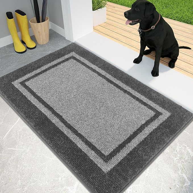 PURRUGS Dirt Trapping Door Mat 24" x 36", Non-Slip Machine Washable Entryway Rug by PURRUGS