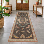 Hazo Haus Orange Brown Hallway Runner Rug 2'6"x12', Soft Low Pile Non Slip - Image 6