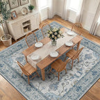RELEANY Area Rugs Square 10ft Washable Non-Slip, Floral Vintage Distress by RELEANY