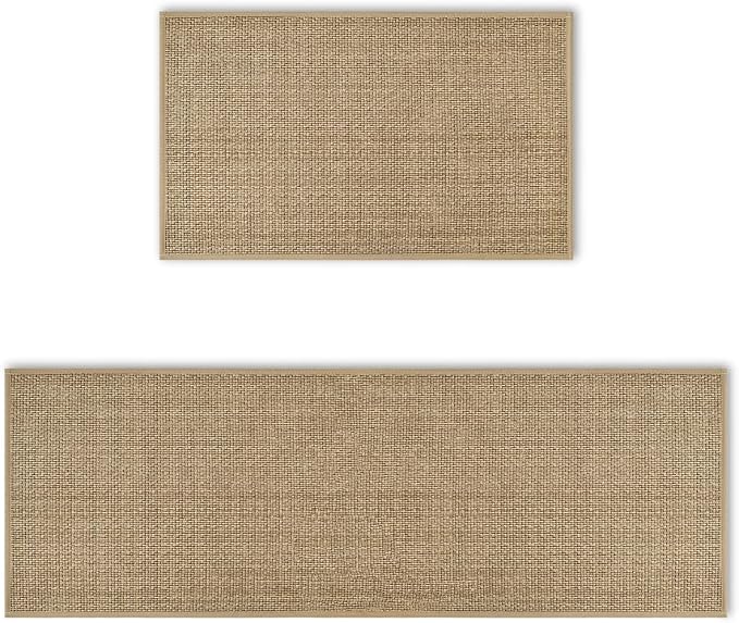 Artoid Mode Washable Non Slip Kitchen Rugs and Mats Set of 2, Rubber Backing by ArtoidMode