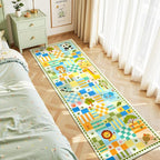 Green Runner Rug for Kids Bedroom, Kids Hallway Washable Rug, Soft Non-Slip - Image 3