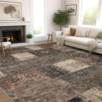 Vintage Washable Area Rug for Living Room, Low Pile 8x10 Non Slip Carpet - Image 3