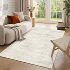 Latte&Fog Ivory 4x6 Area Rug, Vintage Washable Cute Small Rugs by LatteFog