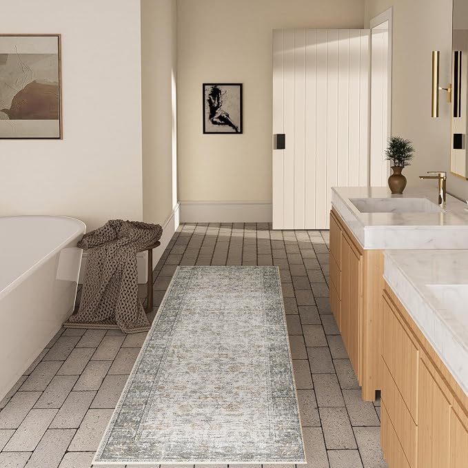 Washable Kitchen Rug Runners for Hallways: 2'x10' Bedroom Rug Non Slip Low-Pile - Image 5