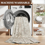 9x12 Area Rugs for Living Room:Beige Washable Vintage Medallion Carpet Non-Slip - Image 8