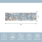 2x8 Washable Non-Slip Hallway Runner Rug – Modern Coastal Abstract Neutral - Image 2