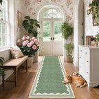 GarveeHome Scalloped Sage Green 2.5x8 Runner Rug - Image 2