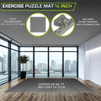 ProsourceFit Exercise Puzzle Mat 1/2-inch, EVA Interlocking Foam Floor Tiles - Image 2