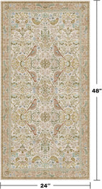 Beige 2x4 Washable Rug for Bathroom, Entryway Non Slip - Image 2
