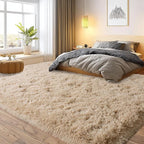 qulint Large Area Rug for Living Room 10x14, Soft Fluffy Tan Area Rug for - Image 2