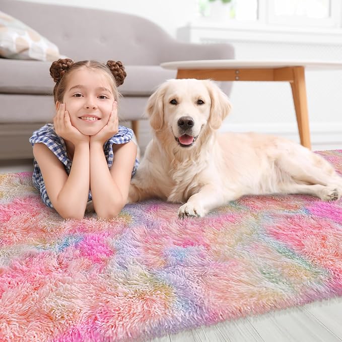 2x5 Feet Tie-Dye Rainbow Unicorn Rug - Image 8